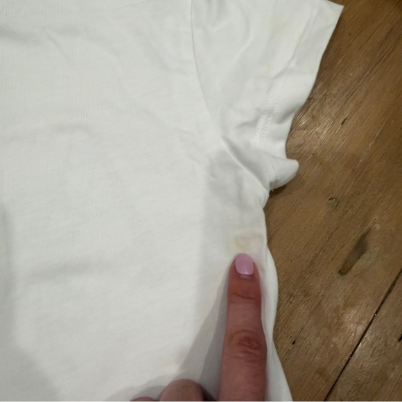 AMIRI Kids White Tee with Blue Patterned Staggered Logo size 4 - Picture 6 of 11